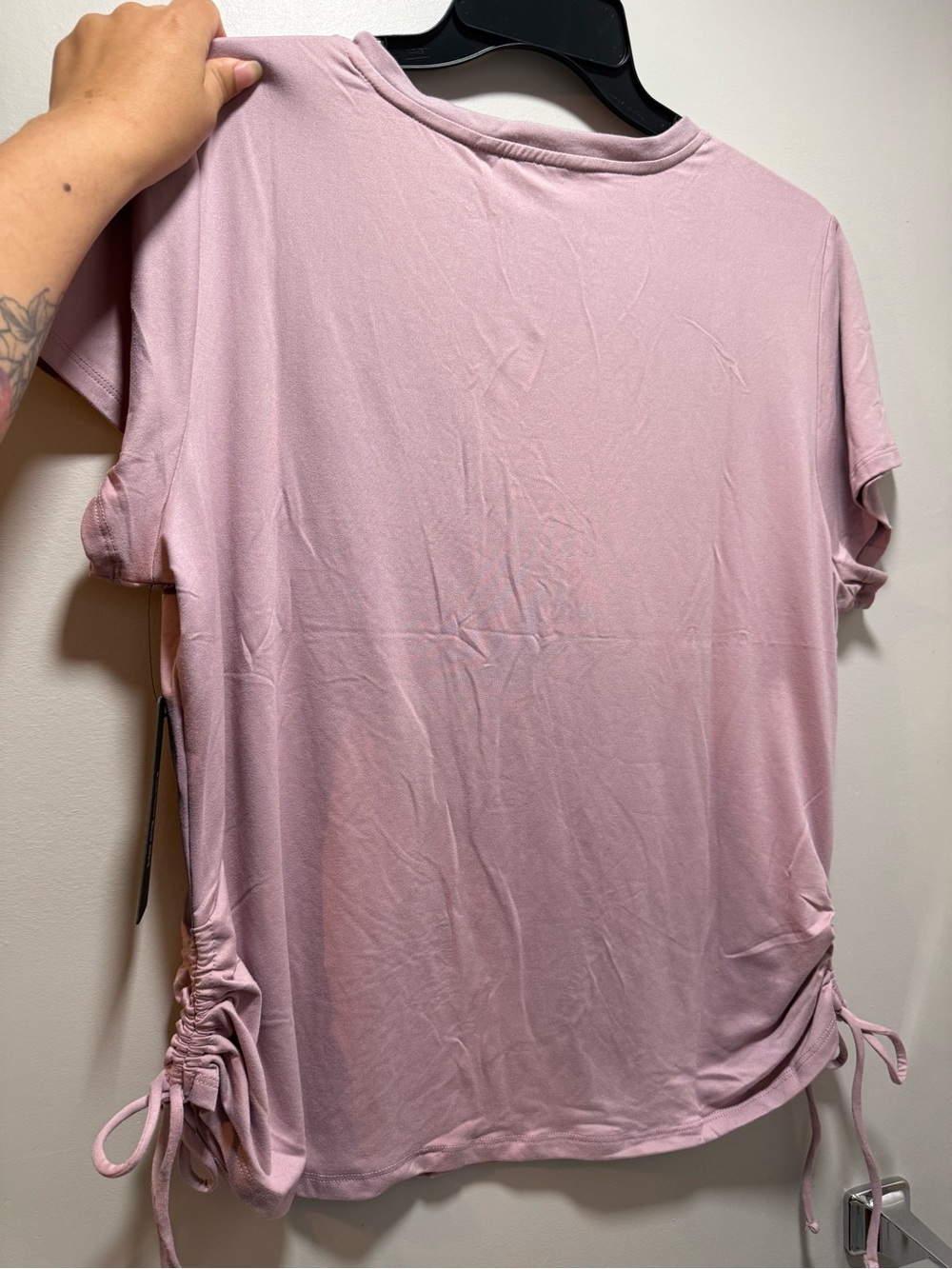 bebe Dusty Pink V-Neck Side-Tie Tee - Picture 6 of 6